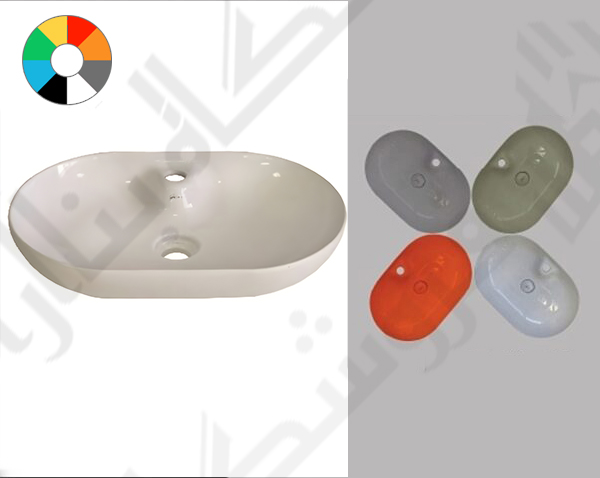 تصویر روشویی گاتریا مدل رو صفحه ای بیضی RG شیر سرخود 