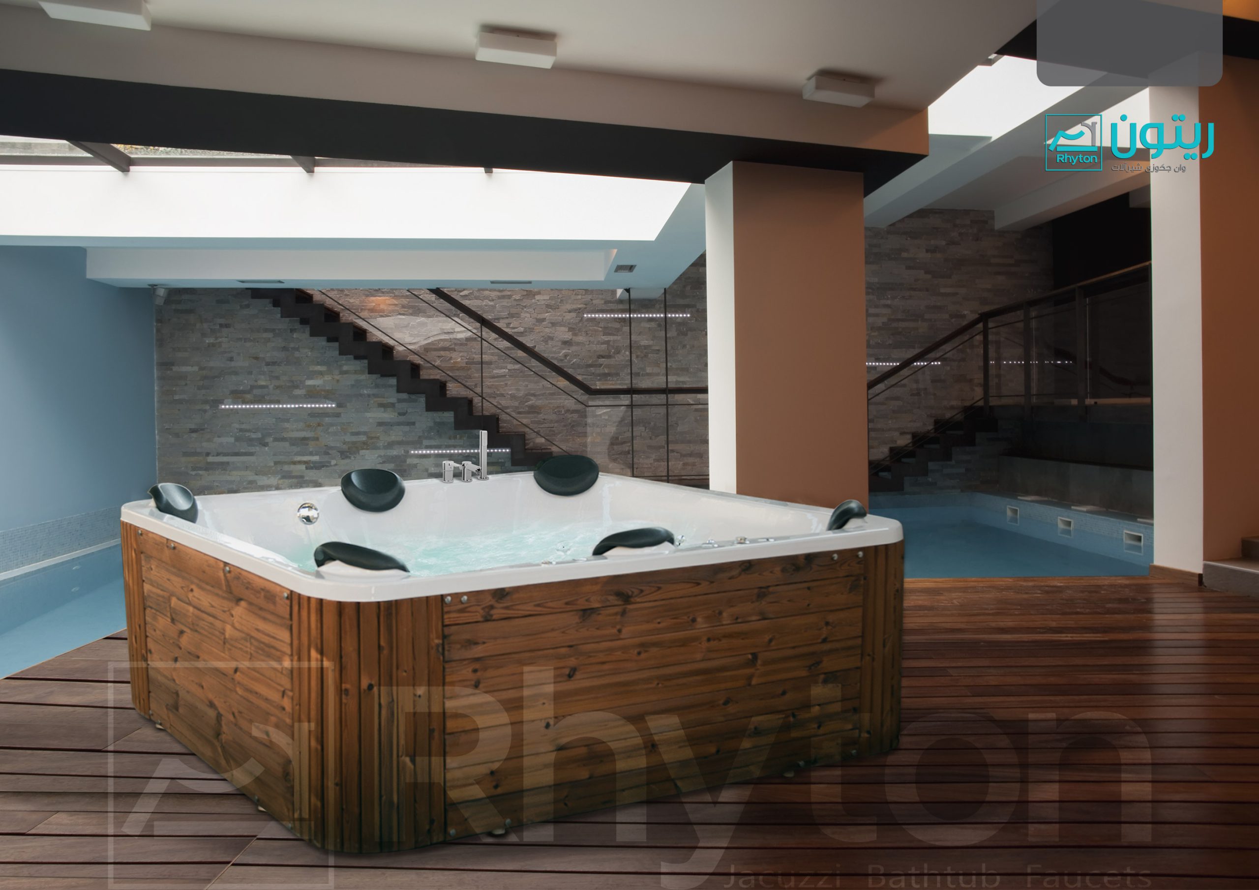 تصویر جکوزی ریتون مدل مارون 6 نفره 210 (بدون پانل با دو موتور) 