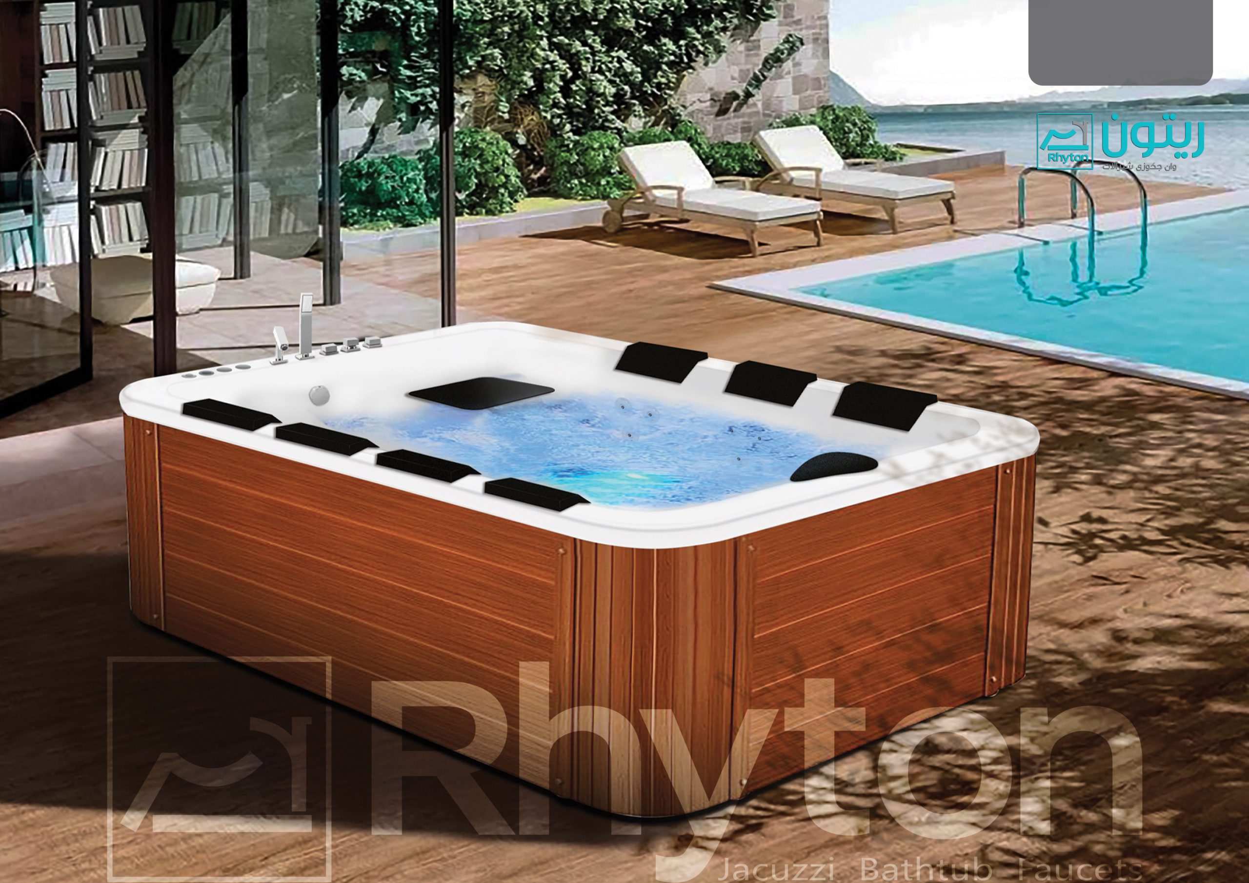 تصویر جکوزی ریتون مدل اوشن 8 نفره 270 (بدون پانل با سه موتور) 